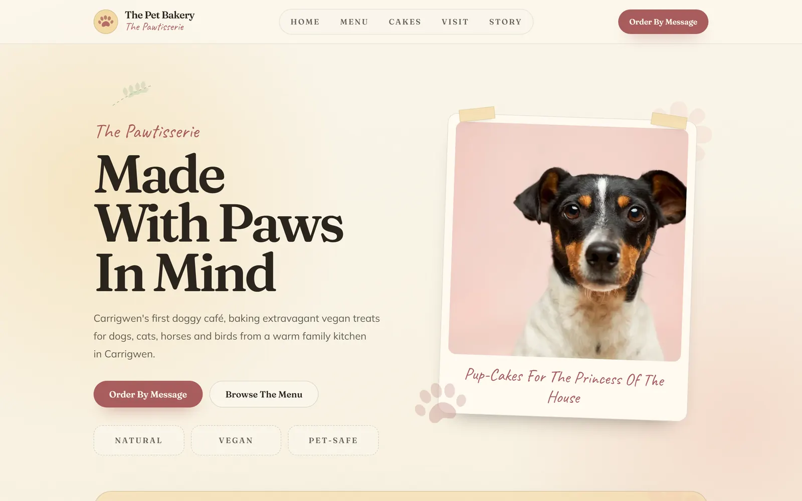 The Pawtisserie homepage