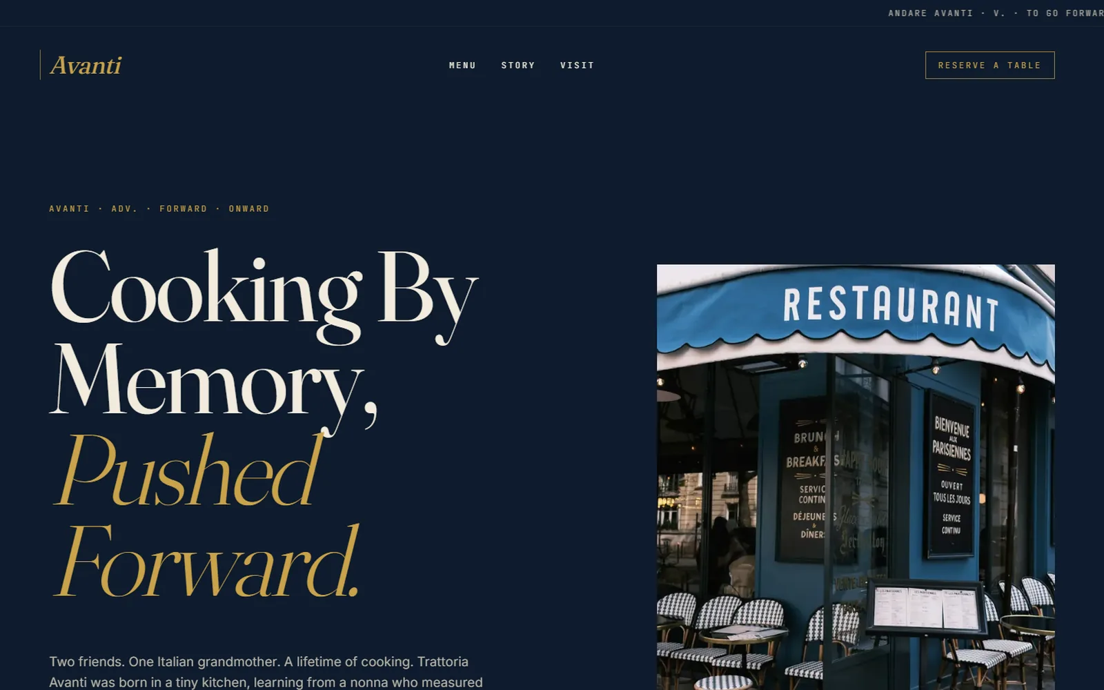 The Modern Trattoria Template preview