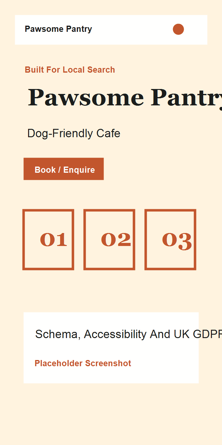 Pawsome Pantry showcase homepage