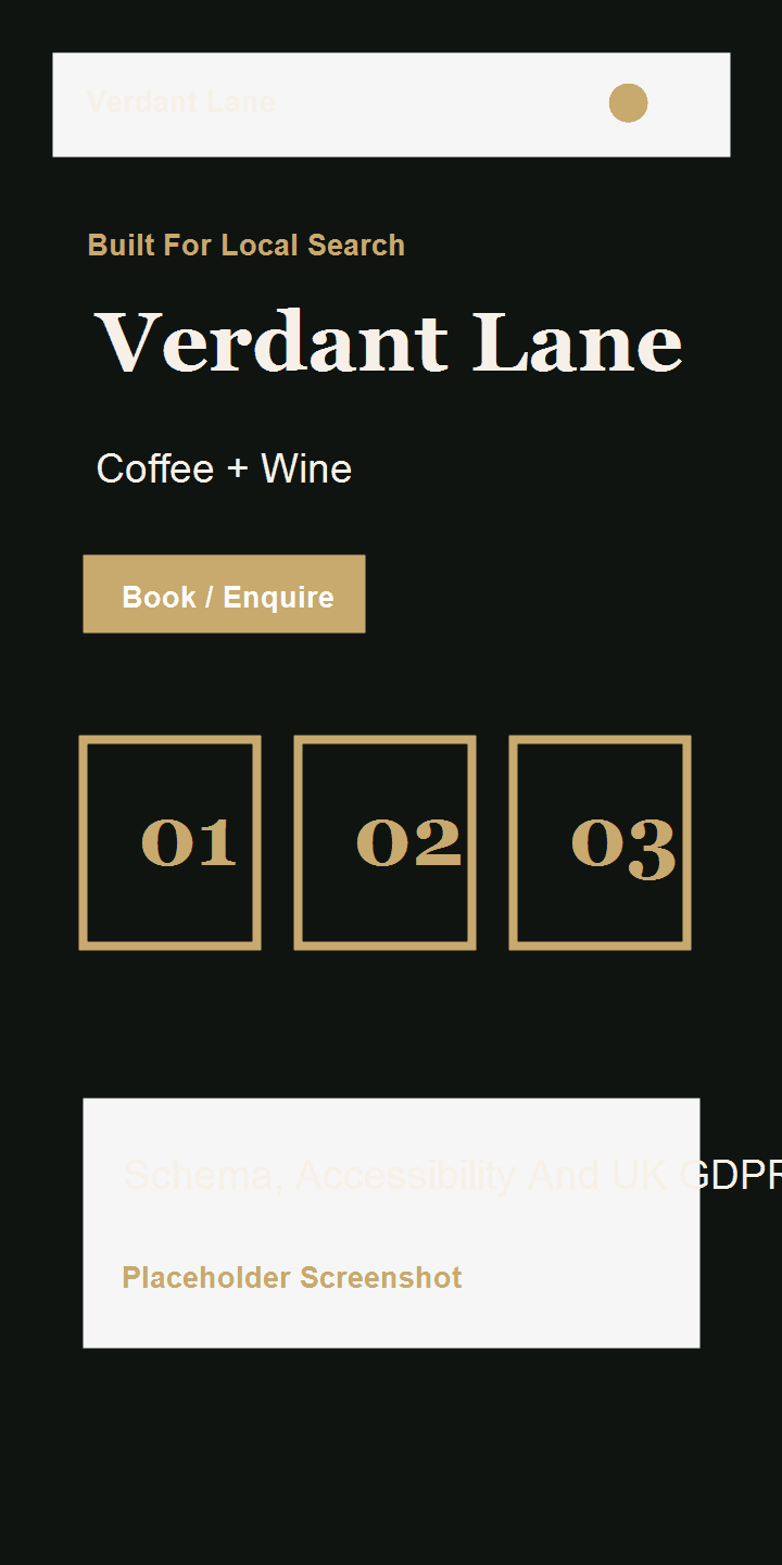 Verdant Lane Coffee showcase homepage